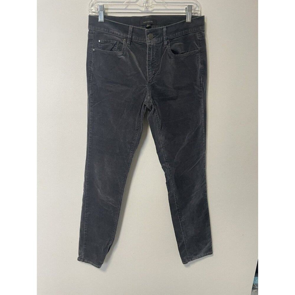 Ann Taylor Gray Velvet Pants Size 6 The Skinny Modern